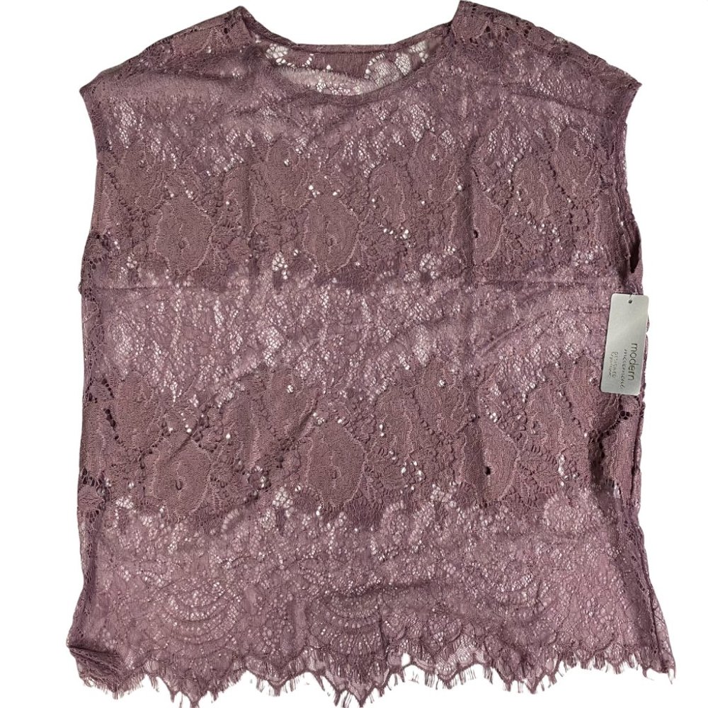 Modern Movement Purple Lace Sleeveless Top